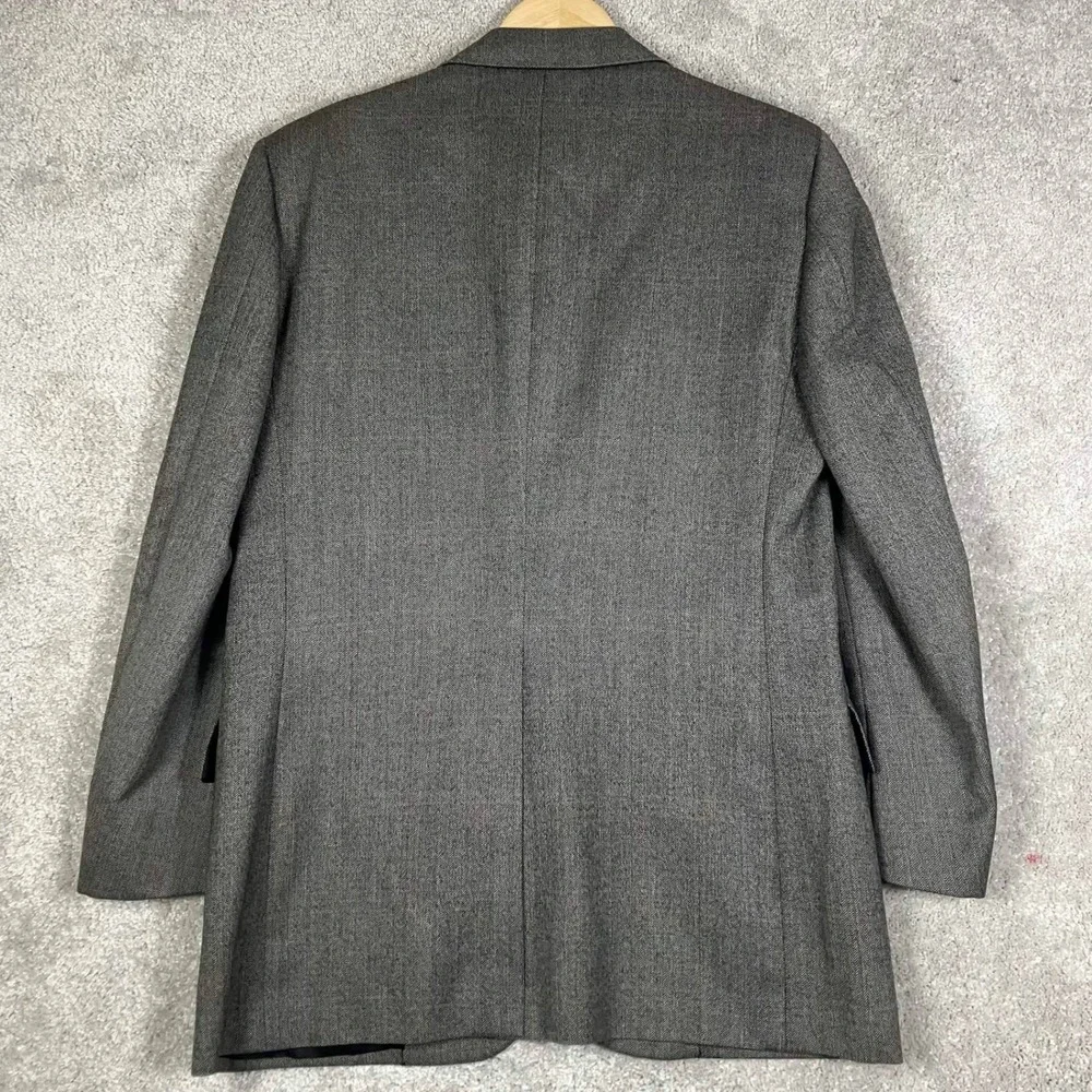 Christian Dior Blazer Mens Gray Herringbone Virgin Wool Hart Schaffner Marx 40R